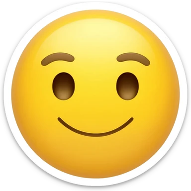 Yellow circle with no nose and eyebrows grinning sticker