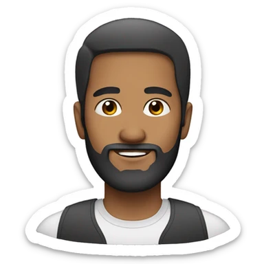 Create a Muslim man avatar with beard and no mustache sticker