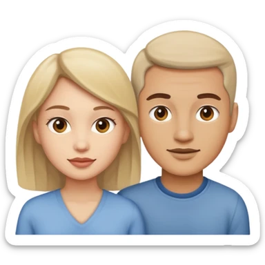 A man and woman merging them height  sticker