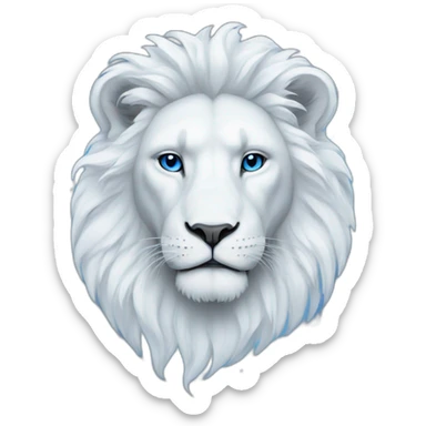 white and blue lion and stars of israel sticker