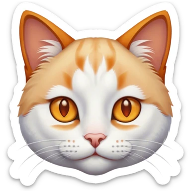 White cat with Amber-coloured eyes and ginger-fur upper part of his head (just above the eyebrows) sticker