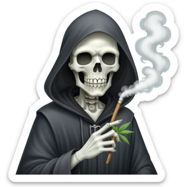 grim reaper smoking weed with smoke sticker