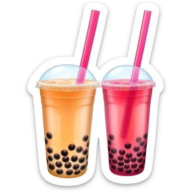 A bubble tea with cherries sticker
