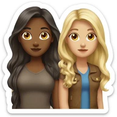 3 girls 2 blond and a brune  sticker