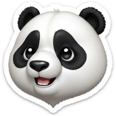 Cinematic Comical Panda Portrait Emoji, Head tilted dramatically with an exaggeratedly amused expression, featuring a striking black and white Fur with a quirky, playful expression and wide, expressive eyes filled with humorous disbelief, Simplified yet hilariously expressive features, highly detailed, glowing with a slightly sassy glow, high shine, dramatic yet playful, stylized with an air of cheeky charm, bright and endearing, soft glowing outline, capturing the essence of a spirited and over-the-top panda, so meme-worthy it feels like it could roll its eyes into internet fame instantly! sticker