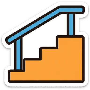 outdoor stair icon with color outline sticker