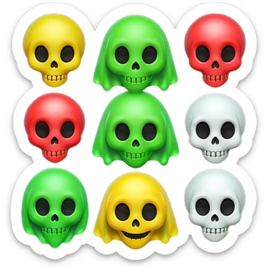 alien emoji ghost emoji skull emoji wet rose emoji laughing emoji sticker