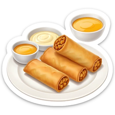 Plate of egg rolls sticker