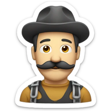 A moustache in the rubber hose animation style sticker