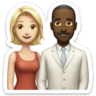 White man loves white woman sticker