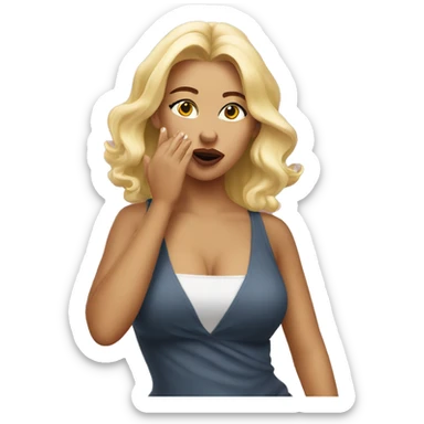 Women blowing kiss blonde  sticker