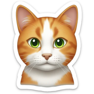 green eyed orange and white cat sticker
