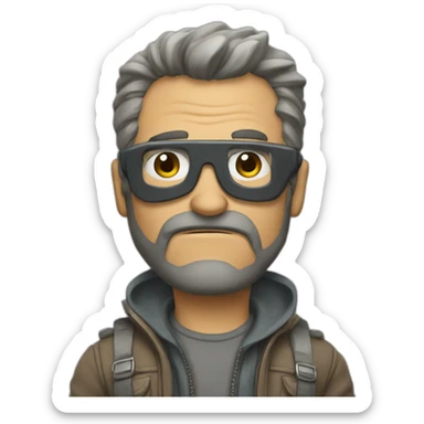 shabby man super hero sticker