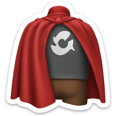 superhero red cape from behind sticker