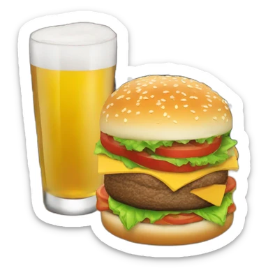 QR code mobile phone burger and beer sticker