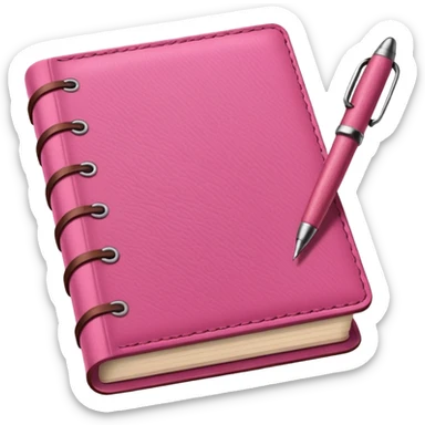 pink and brown diary and pen sticker