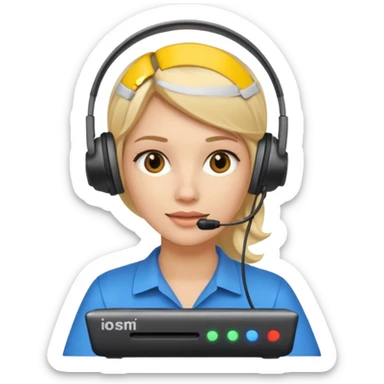 mujer  joven rubia con modem de internet sticker