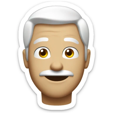 a smug white character he has his eyes closed and has a little smirk sticker