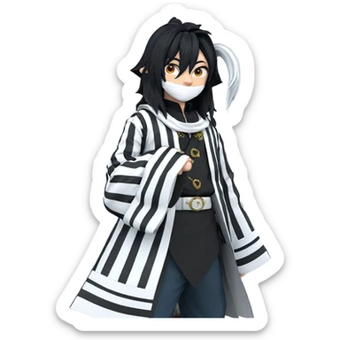 boy in demon slayer uniform sticker