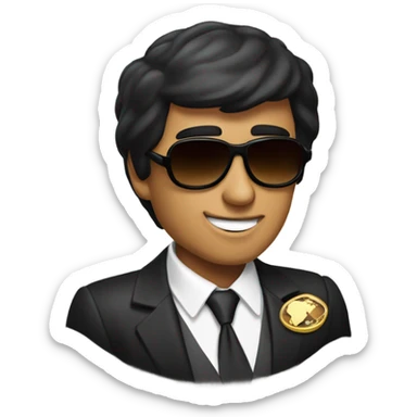 Tony Montana sunglasses the world in his hand sticker