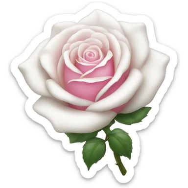 White rose with pink bow sticker