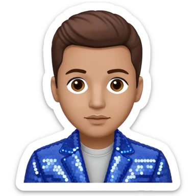 Mark Calderon, R&B Singer (b. 1970) from Color Me Badd with brown hair, periwinkle sequin outfit sticker