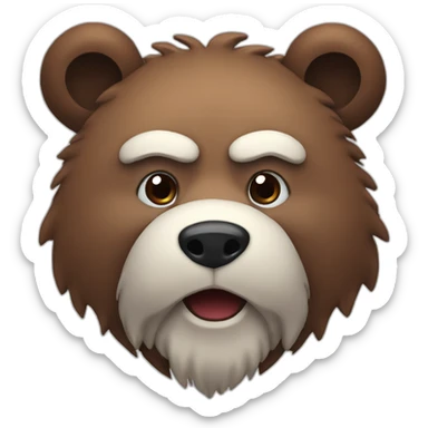 santa claus as a grizzly head sticker