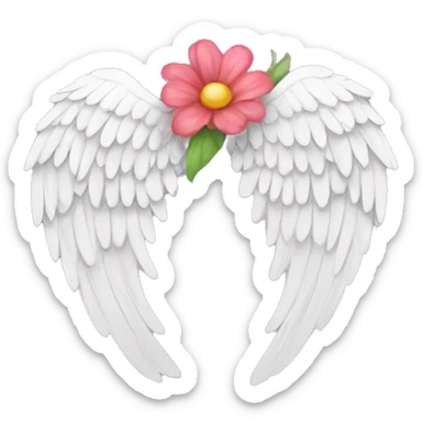 angel wings with flower sticker