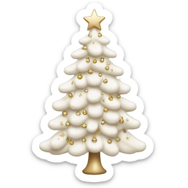 White christmas tree with beige ornaments sticker
