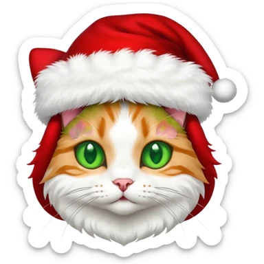 Un gato con gorro navideño sticker