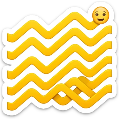 A chart emoji but instead of it going up or down it zigzags in the middle with a yellow color sticker