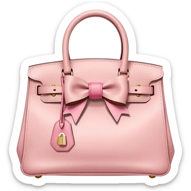 light pink birkin bag with bow sticker