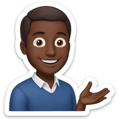 Chico morenito explicando  sticker