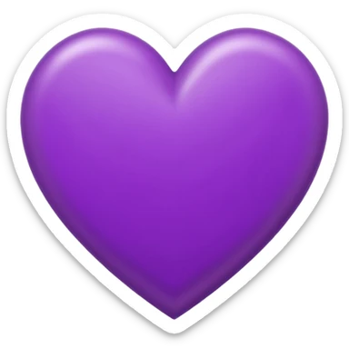 purple heart conour drwan by pencil on sheet of paper sticker