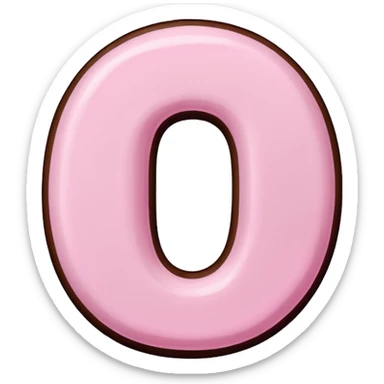 “Single pink bubble letter c, white outline, bottom dipped in chocolate with pink frosting drizzle, kawaii style, glossy, soft shading, clean outline, transparent background, Discord emoji size” sticker