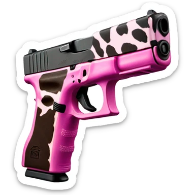 Cow print Glock with pink trigger sticker