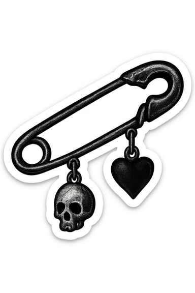emo safety pin, no background sticker