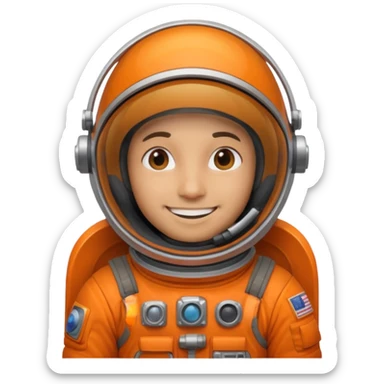 Engineer in an orange astronaut suit sticker