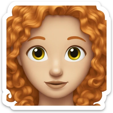 long ginger hair, green eyes, freckles sticker