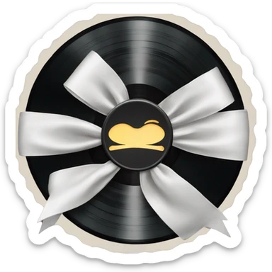  vinyl record with white bow sticker