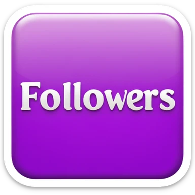 "Followers" word in plum color lettering, girly bold font sticker