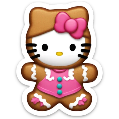 Hello kitty as a gingerbread  sticker