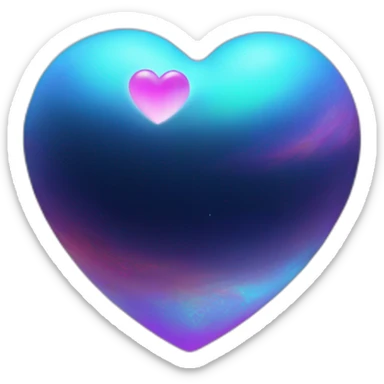 Holographic heart shaped planet sticker