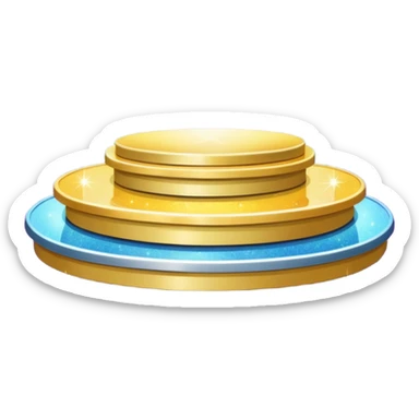 A spotlight-lit platform with glittery floor decorations. sticker