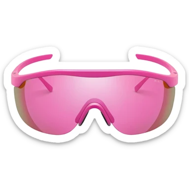 sporty pink shield visor sunglasses with athletic design and one-piece lens, sleek modern style sticker