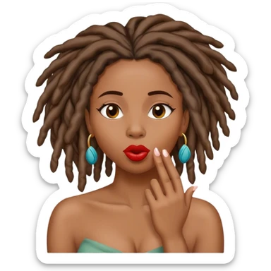 Black woman with locs blowing kisses sticker