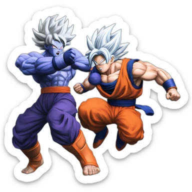 Goku ultra instinct vs jiren sticker