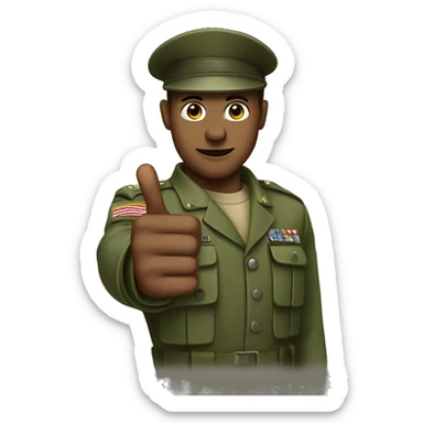 army soldier pointing with hand sticker