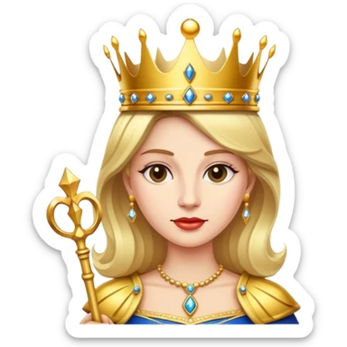 royal queen with crown and scepter sticker