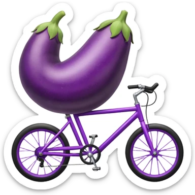 a eggplant riding a bike  sticker